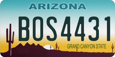 AZ license plate BOS4431