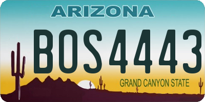 AZ license plate BOS4443