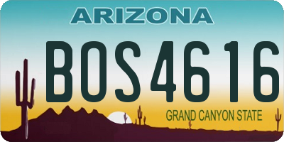 AZ license plate BOS4616