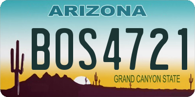 AZ license plate BOS4721
