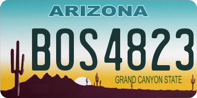 AZ license plate BOS4823