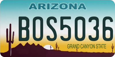 AZ license plate BOS5036