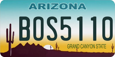 AZ license plate BOS5110