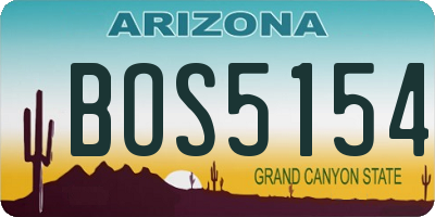 AZ license plate BOS5154