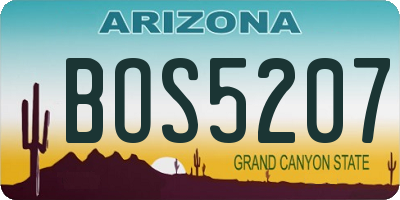 AZ license plate BOS5207