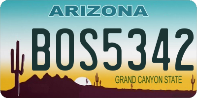 AZ license plate BOS5342