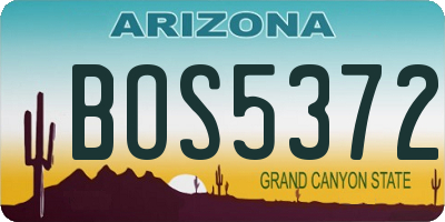 AZ license plate BOS5372