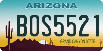 AZ license plate BOS5521