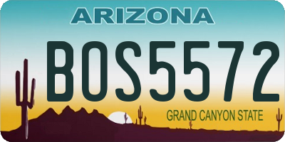 AZ license plate BOS5572