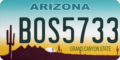AZ license plate BOS5733