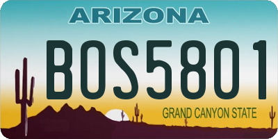 AZ license plate BOS5801
