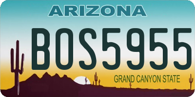 AZ license plate BOS5955