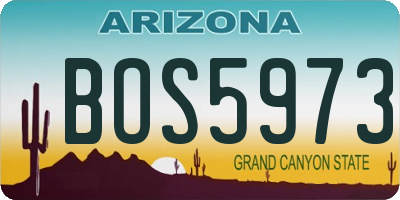 AZ license plate BOS5973