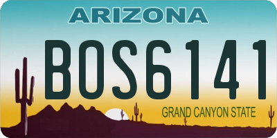 AZ license plate BOS6141