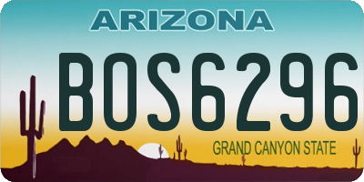 AZ license plate BOS6296