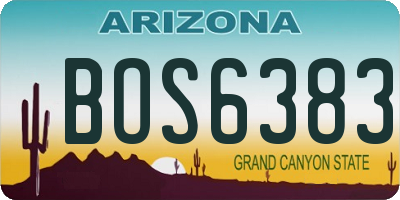 AZ license plate BOS6383
