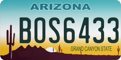 AZ license plate BOS6433