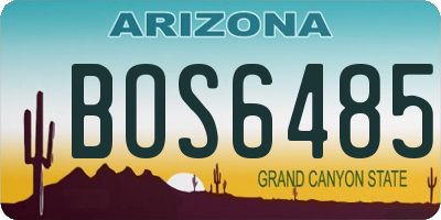 AZ license plate BOS6485