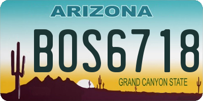AZ license plate BOS6718