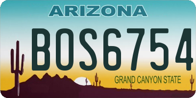 AZ license plate BOS6754