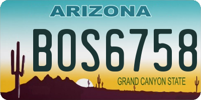AZ license plate BOS6758