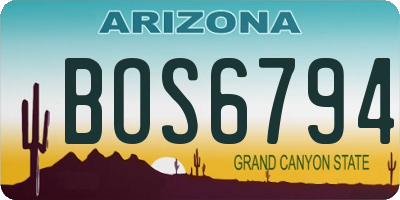 AZ license plate BOS6794