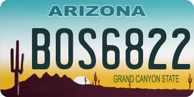 AZ license plate BOS6822