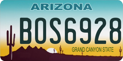 AZ license plate BOS6928