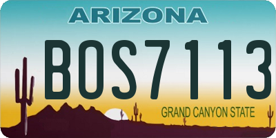 AZ license plate BOS7113