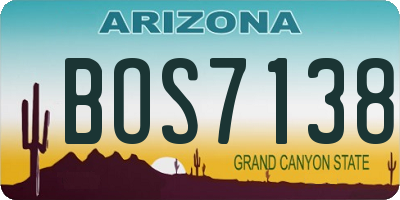 AZ license plate BOS7138