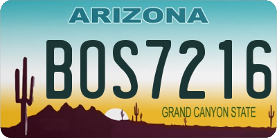 AZ license plate BOS7216