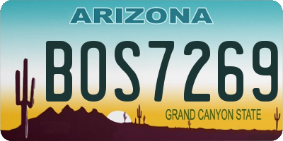 AZ license plate BOS7269