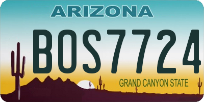 AZ license plate BOS7724