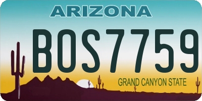 AZ license plate BOS7759