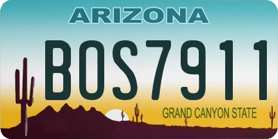 AZ license plate BOS7911