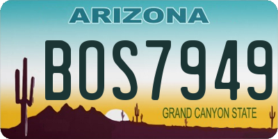 AZ license plate BOS7949