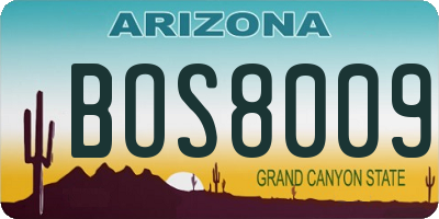 AZ license plate BOS8009