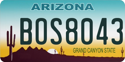 AZ license plate BOS8043