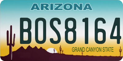 AZ license plate BOS8164