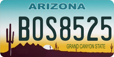 AZ license plate BOS8525
