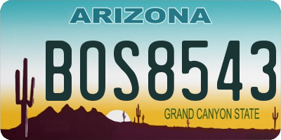 AZ license plate BOS8543