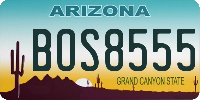 AZ license plate BOS8555