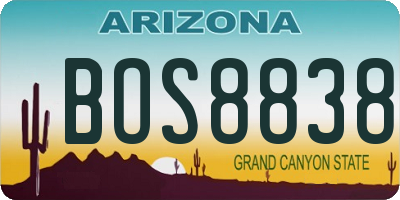 AZ license plate BOS8838