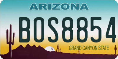 AZ license plate BOS8854
