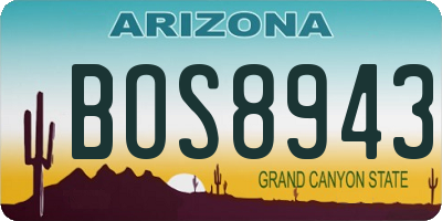 AZ license plate BOS8943