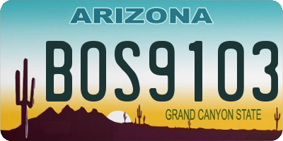AZ license plate BOS9103