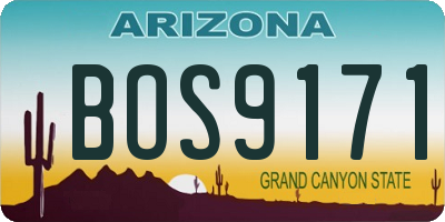 AZ license plate BOS9171