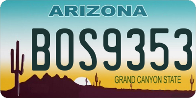 AZ license plate BOS9353
