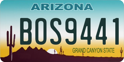 AZ license plate BOS9441