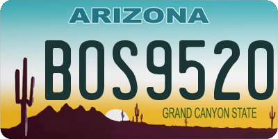 AZ license plate BOS9520